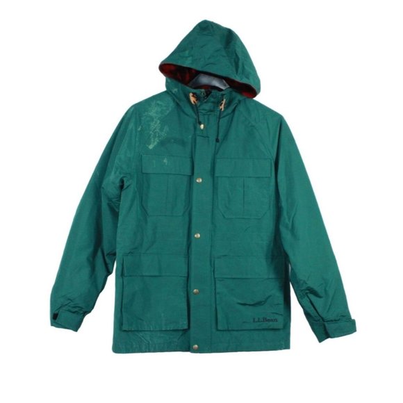 LL Bean '82 Green Nylon Wool Lined Original Baxter State Hooded Parka S - Picture 1 of 9